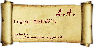 Leyrer András névjegykártya